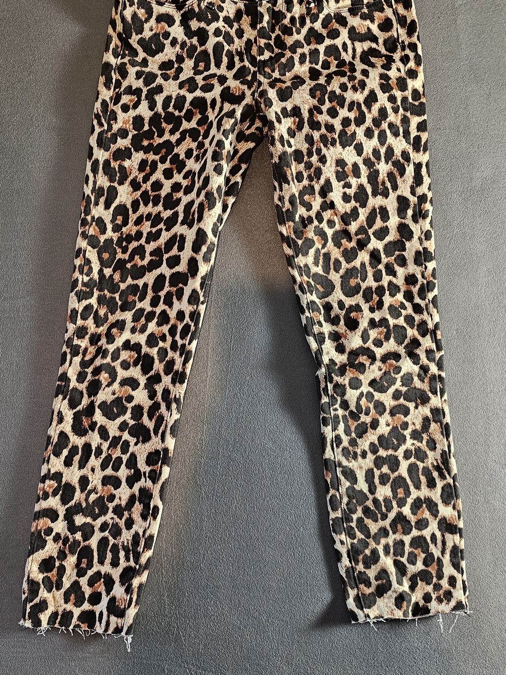 PAIGE Leopard Print Skinny Jeans in Black and Brown